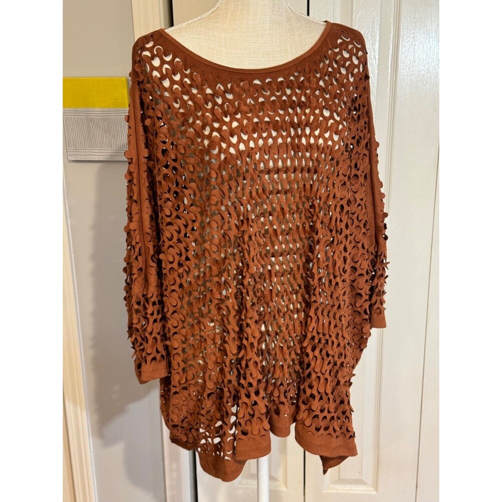 Alberto Makali Brown Perforated XS-Small Shirt Festival Wear/ Rave Wear